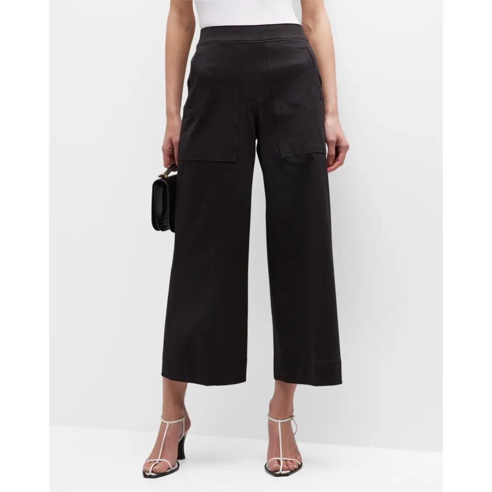 SPANX Black Wide-Leg Cropped Pants